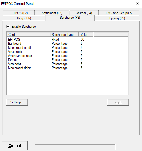 Surcharge Screen